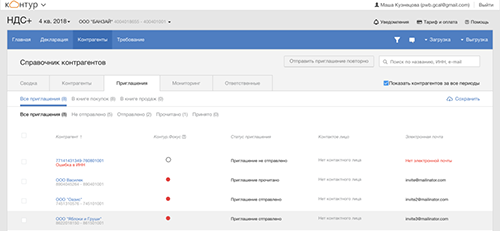 Сверка данных по счетам-фактурам